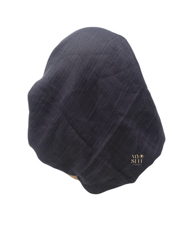 Atifa AT17CHS Charcoal Grey Sparkled Lines Pre-Tied Bandanna with Velvet Grip myselflingerie.com